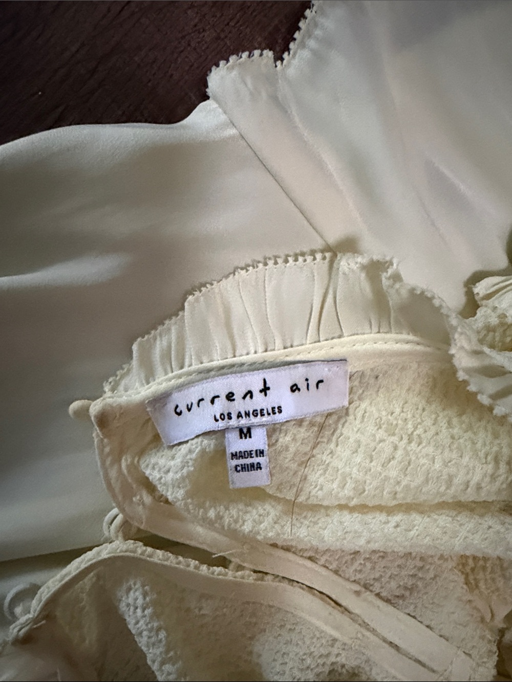 Current Air Cream Ruffled Smocked Blouse - Picture 3 of 3